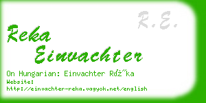 reka einvachter business card